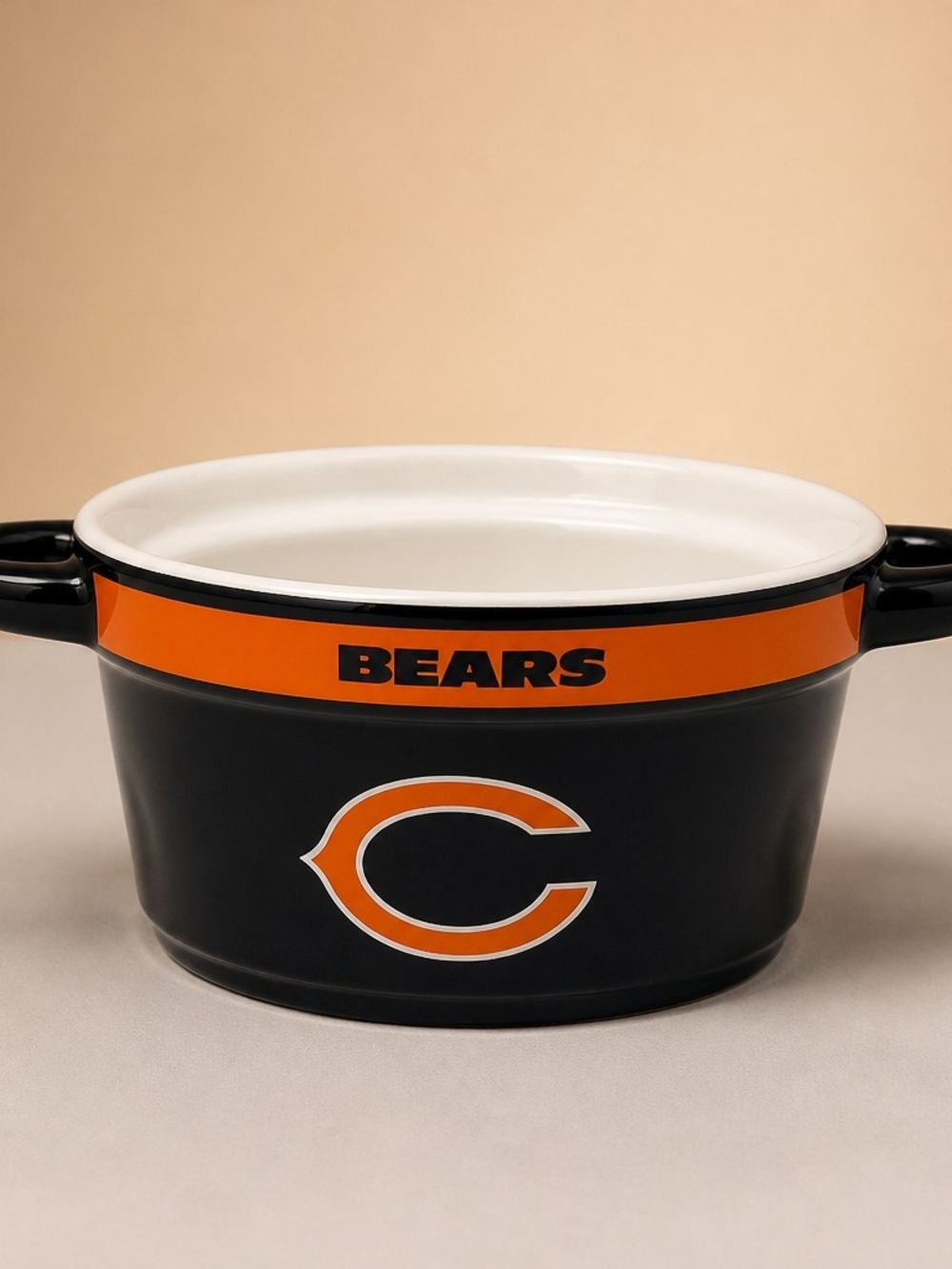 Chicago Bears Blue and Orange Ceramic Chili Crock Bowl